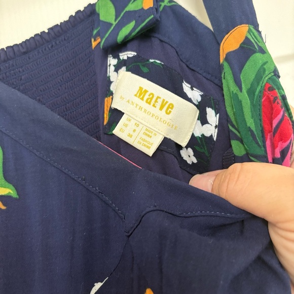 Anthropologie Maeve Julienne Navy Floral Dress 6 | Flowy Feminine multicolor - Picture 4 of 4